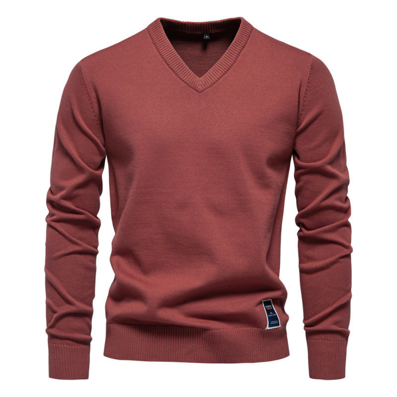 Tiginn | Herren Pullover mit V-Ausschnitt aus Baumwolle