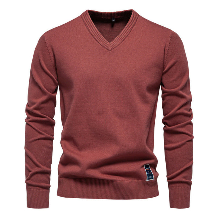 Tiginn | Herren Pullover mit V-Ausschnitt aus Baumwolle