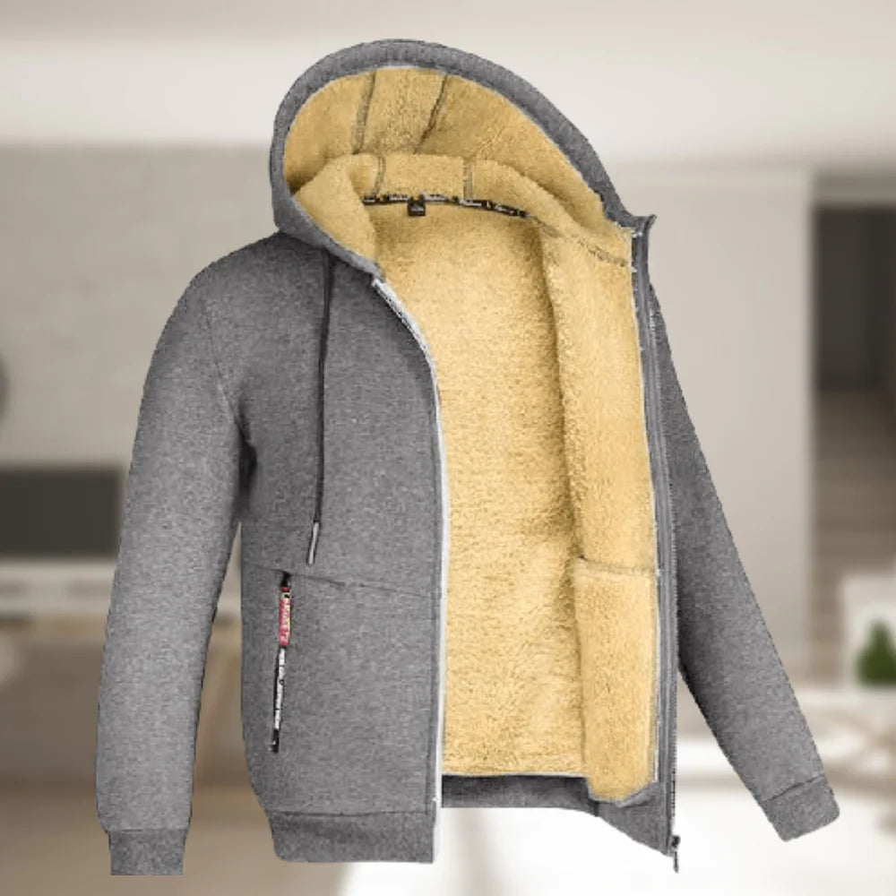 Sadi | Lässige Herren Winterjacke mit Kapuze und Fleece