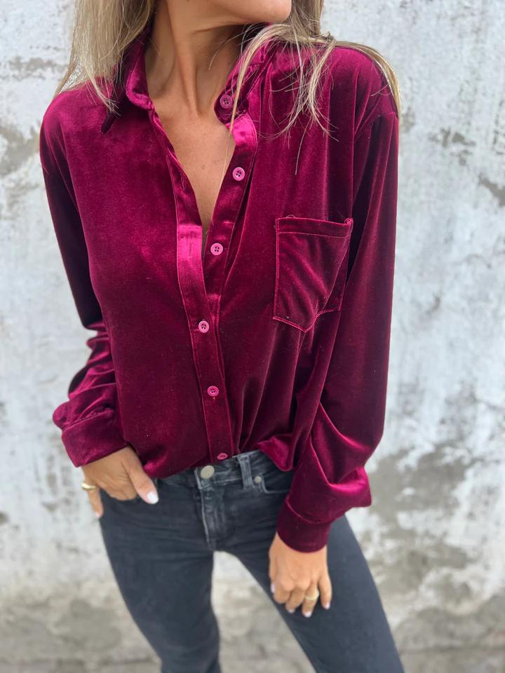 Ella | Elegante Samtbluse