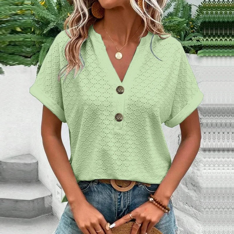 Bequemes Shirt mit V-Ausschnitt