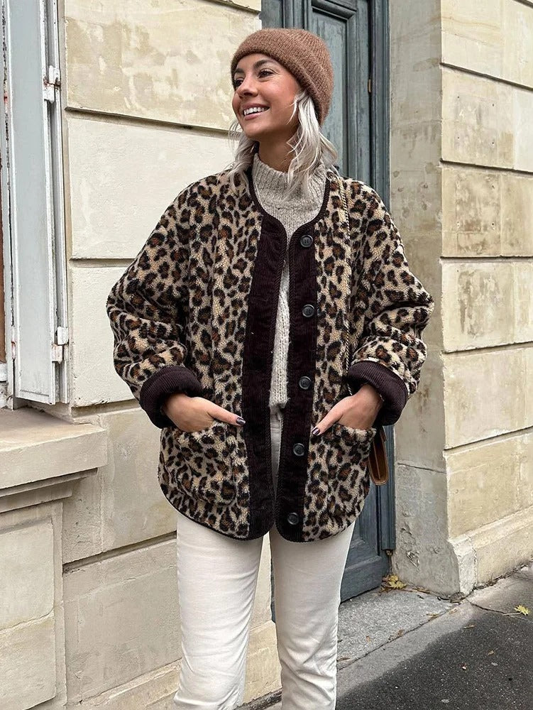 VEALA | Stylische Jacke mit Leopardenmuster