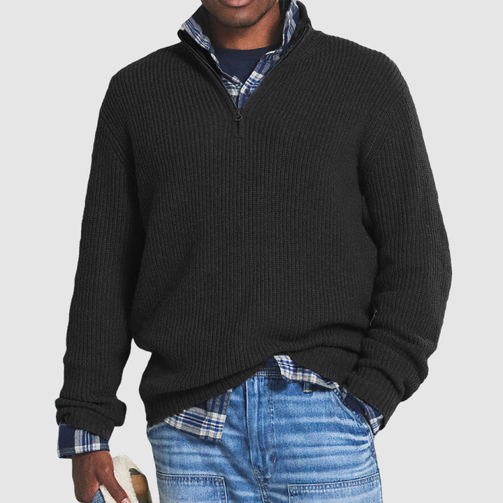 Herren Business Casual Pullover mit Reißverschluss