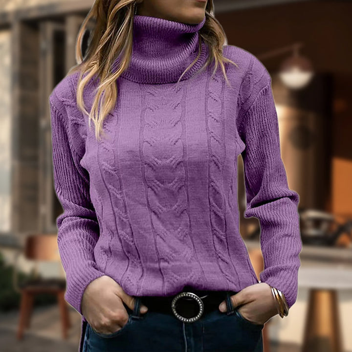 Nadine | Luxus-Rippstrick-Rollkragenpullover für Frauen