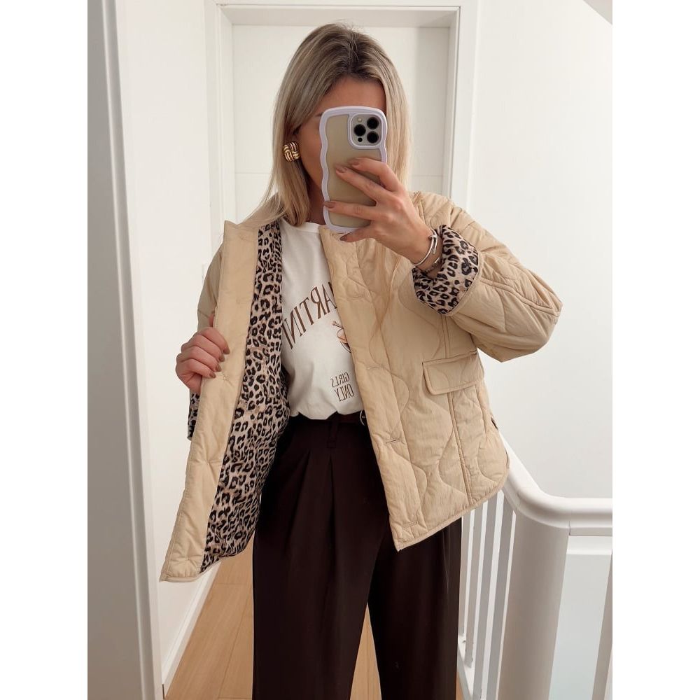 Jacke mit Leopardenfutter